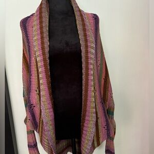 Vintage Peruvian Connection shawl collar/shrug cotton cardigan, size M/L